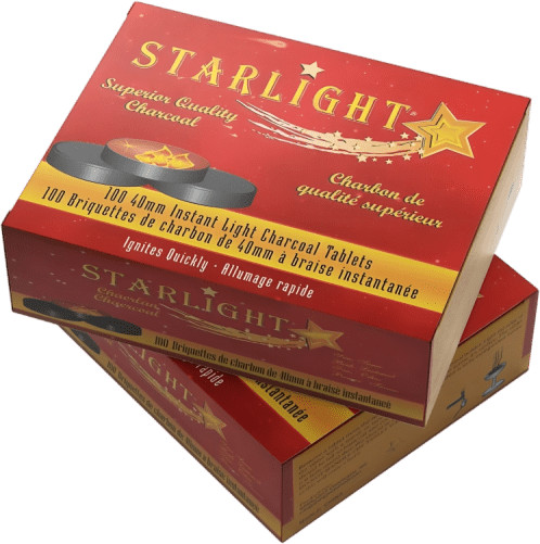 Starlight Charcoal Tablets – 40mm Quick - Lighting Discs for Incense, Bakhoor & Hookah - STARLIGHT CHARBON CHARCOAL