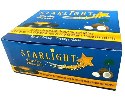 Starlight Coconut Shell Charcoal Tablets – 35mm Quick - Lighting Discs for Incense, Bakhoor & Hookah - STARLIGHT CHARBON CHARCOAL