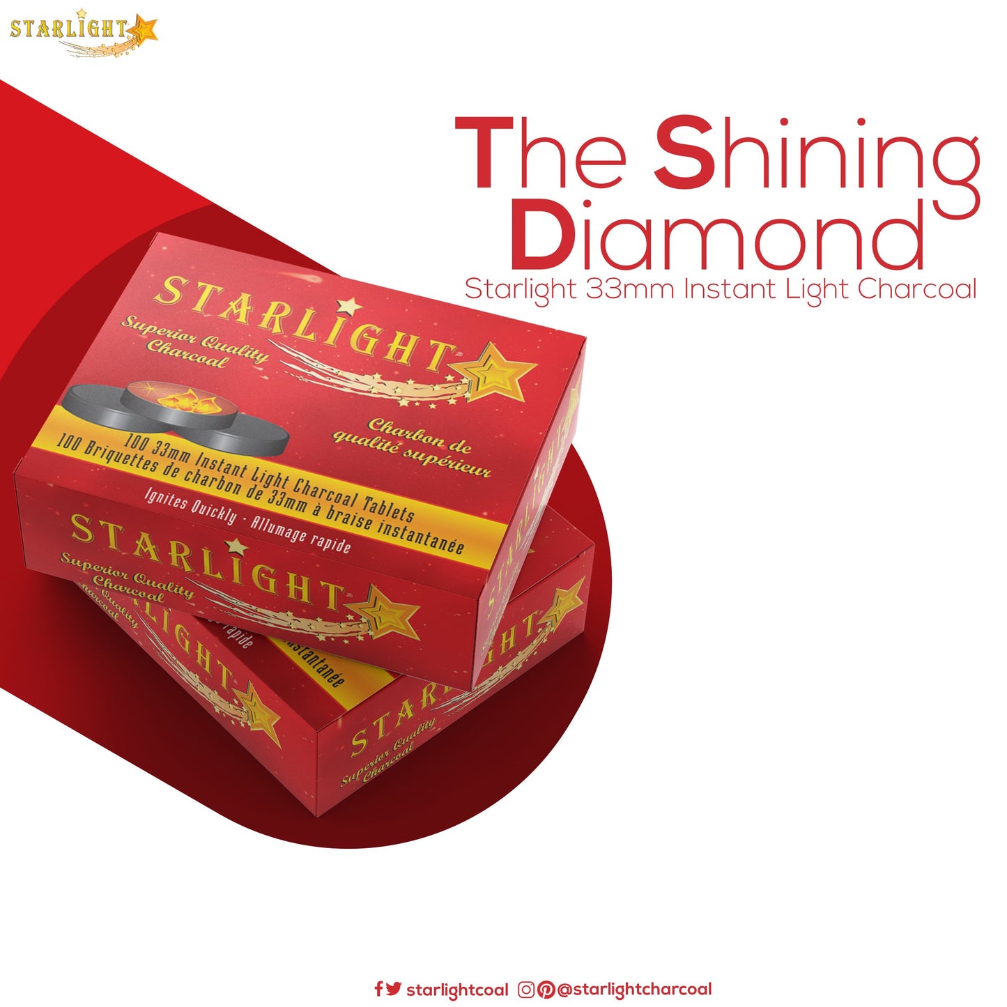 Starlight Charcoal Tablets – 33mm Quick-Lighting Discs for Incense, Bakhoor & Hookah
